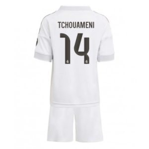 Billige Fotballdrakter Barn Real Madrid Aurelien Tchouameni #14 Hjemmedraktsett 2025-26