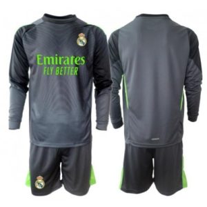 Billige Fotballdrakter Barn Real Madrid Keeper Tredjedraktsett 2025-26 Langermet (+ Korte bukser)