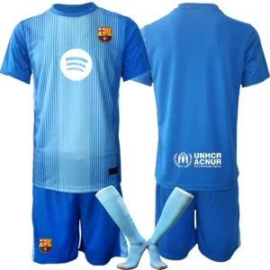 Billige Fotballdrakter Barn Barcelona Keeper Drakt 2025-26 blå