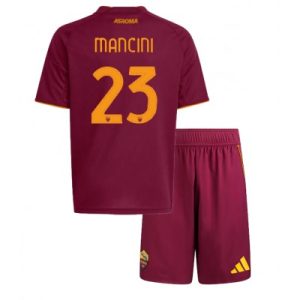AS Roma Gianluca Mancini #23 Hjemmedraktsett Barn 2025-26 Billige fotballdrakter