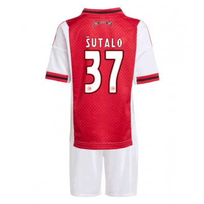 Ajax Josip Sutalo #37 Hjemmedraktsett Barn 2025-26 Billige fotballdrakter