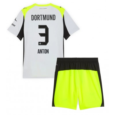 Borussia Dortmund Waldemar Anton #3 Bortedraktsett Barn 2025-26 Billige fotballdrakter