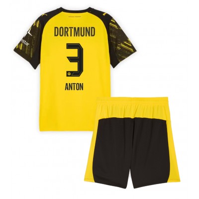 Borussia Dortmund Waldemar Anton #3 Hjemmedraktsett Barn 2025-26 Fotball Barndrakt