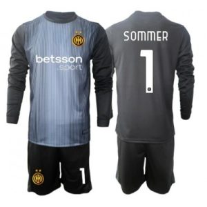 Inter Milan Yann Sommer #1 Keeper Hjemmedraktsett 2025-26 Fotballdrakt Barn