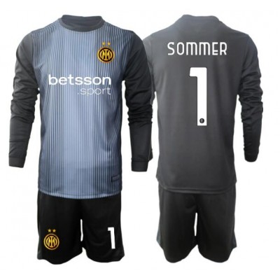 Inter Milan Yann Sommer #1 Keeper Hjemmedraktsett 2025-26 Fotballdrakt Barn