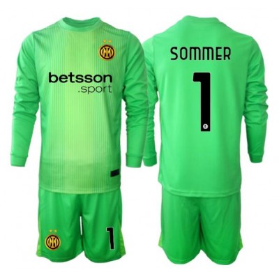 Inter Milan Yann Sommer #1 Keeper Tredjedraktsett 2025-26 Fotballdrakt Barn