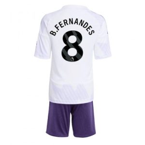 Manchester United Fotballdrakter Barn Bruno Fernandes #8 Bortedraktsett 2025-26