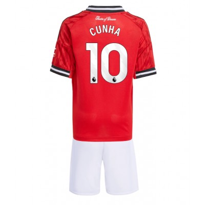 Manchester United Fotballdrakter Barn Matheus Cunha #10 Hjemmedraktsett 2025-26