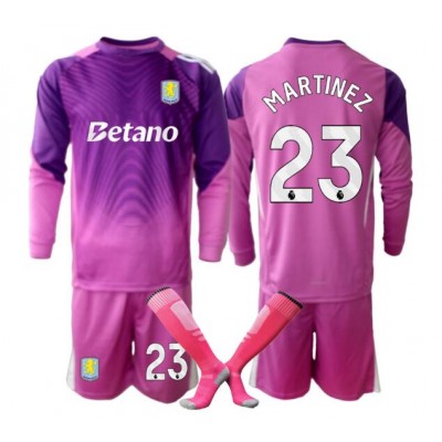 Aston Villa Emiliano Martinez #23 Keeper Tredjedraktsett 2025-26 Langermet (+ Korte bukser)