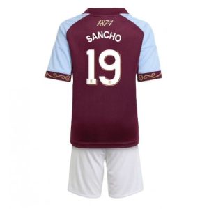 Aston Villa Jadon Sancho #19 Hjemmedraktsett 2025-26 Fotballdrakter til Barn