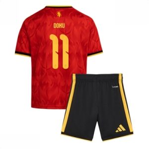 Belgia Jeremy Doku #11 Hjemmedraktsett VM 2026 fotballdrakt for barn