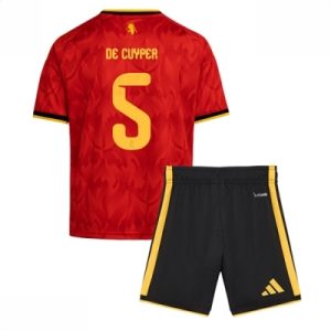 Belgia Maxim De Cuyper #5 Hjemmedraktsett VM 2026 fotballdrakt for barn