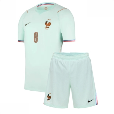 Frankrike Aurelien Tchouameni #8 Bortedraktsett Barn VM 2026 drakt med shorts