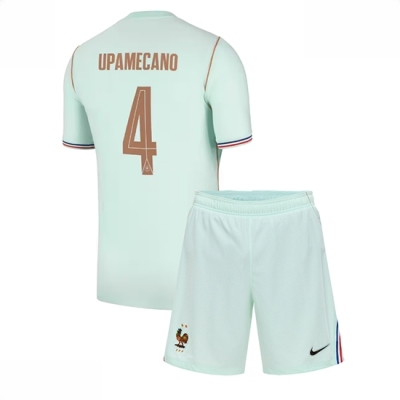 Frankrike Dayot Upamecano #4 Bortedraktsett Barn VM 2026 fotballsett