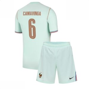 Frankrike Eduardo Camavinga #6 Bortedraktsett Barn VM 2026 fotballsett