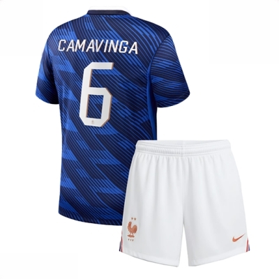 Frankrike Eduardo Camavinga #6 Hjemmedraktsett Barn VM 2026 fotballsett