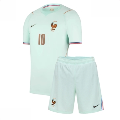 Frankrike Kylian Mbappe #10 Bortedraktsett Barn VM 2026 drakt med shorts