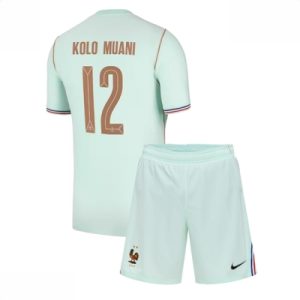 Frankrike Randal Kolo Muani #12 Bortedraktsett Barn VM 2026 drakt med shorts