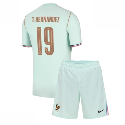 Frankrike Theo Hernandez #19 Bortedraktsett Barn VM 2026 fotballsett