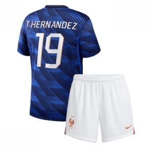 Frankrike Theo Hernandez #19 Hjemmedraktsett Barn VM 2026 fotballsett