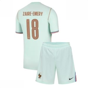 Frankrike Warren Zaire-Emery #18 Bortedraktsett Barn VM 2026 fotballsett