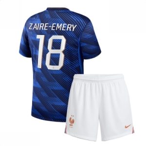 Frankrike Warren Zaire-Emery #18 Hjemmedraktsett Barn VM 2026 fotballsett