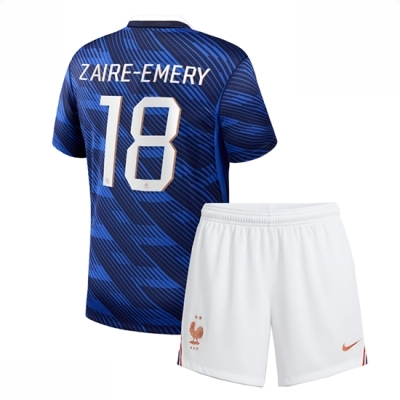 Frankrike Warren Zaire-Emery #18 Hjemmedraktsett Barn VM 2026 fotballsett
