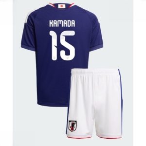 Japan Daichi Kamada #15 Hjemmedraktsett Barn VM 2026 Fotballdrakter med shorts