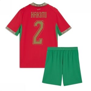 Marokko Achraf Hakimi #2 Hjemmedraktsett Barn VM 2026 fotballsett Fotballdrakt
