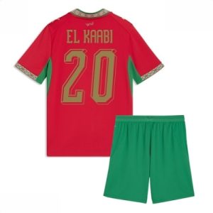 Marokko Ayoub El Kaabi #20 Hjemmedraktsett Barn VM 2026 fotballsett Fotballdrakt