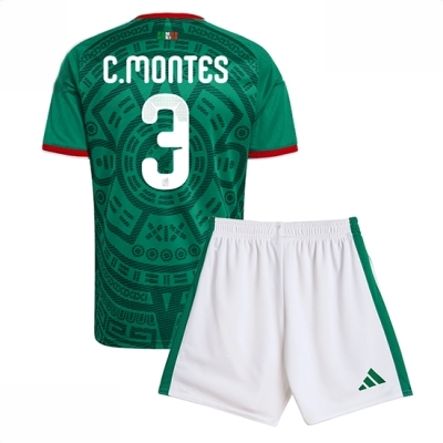 Mexico Cesar Montes #3 Hjemmedraktsett Barn VM 2026 fotballtrøye med shorts
