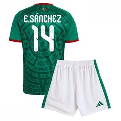 Mexico Erick Sanchez #14 Hjemmedraktsett Barn VM 2026 fotballtrøye med shorts