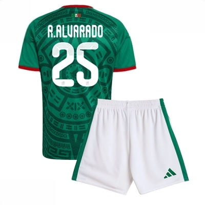 Mexico Roberto Alvarado #25 Hjemmedraktsett Barn VM 2026 fotballtrøye med shorts
