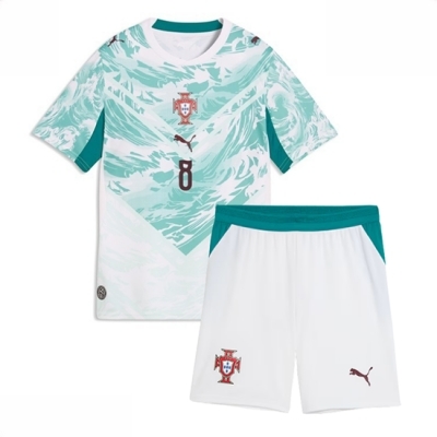 Portugal Bruno Fernandes #8 Bortedrakt Fotballdrakter Barn VM 2026 Fotballdrakter med shorts