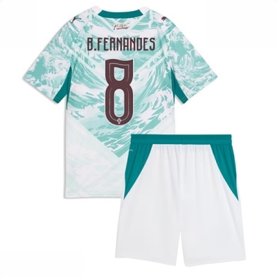 Portugal Bruno Fernandes #8 Bortedrakt Fotballdrakter Barn VM 2026 Fotballdrakter med shorts