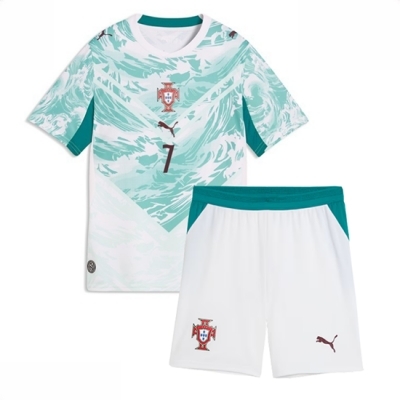 Portugal Cristiano Ronaldo #7 Bortedrakt Fotballdrakter Barn VM 2026 Fotballdrakter med shorts