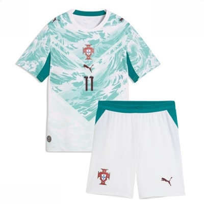 Portugal Joao Felix #11 Bortedrakt Fotballdrakter Barn VM 2026 Fotballdrakter med shorts