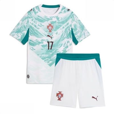 Portugal Rafael Leao #17 Bortedrakt Fotballdrakter Barn VM 2026 Fotballdrakter med shorts