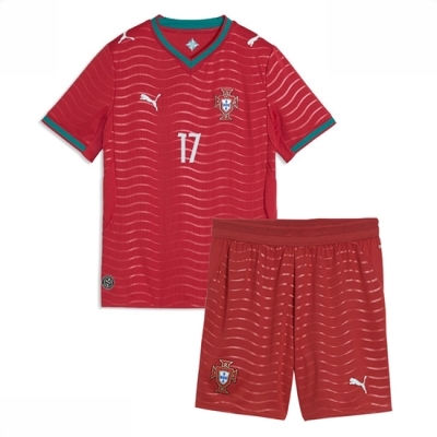 Portugal Rafael Leao #17 Hjemmedrakt Fotballdrakter Barn VM 2026 Fotballdrakter med shorts