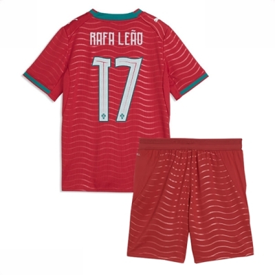 Portugal Rafael Leao #17 Hjemmedrakt Fotballdrakter Barn VM 2026 Fotballdrakter med shorts