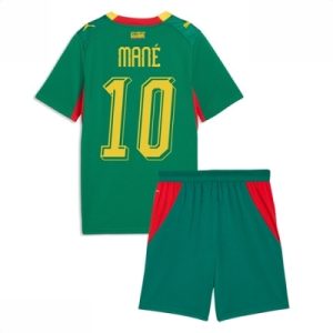 Kjøp Senegal Sadio Mane #10 Bortedraktsett Barn VM 2026 Fotballdrakter Korte bukser