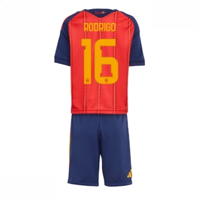 Spania Rodri Hernandez #16 Hjemmedraktsett Barn VM 2026 fotballdrakt sett