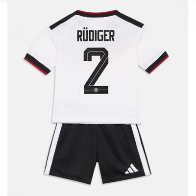Tyskland Antonio Rudiger #2 Hjemmedraktsett Barn VM 2026 fotballtrøye med shorts