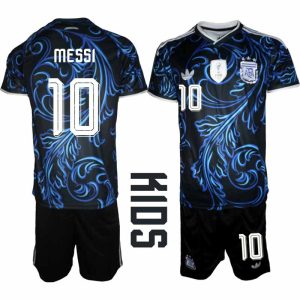 Argentina VM 2026 Drakt Barn Lionel Messi #10-Bortedrakt med Shorts