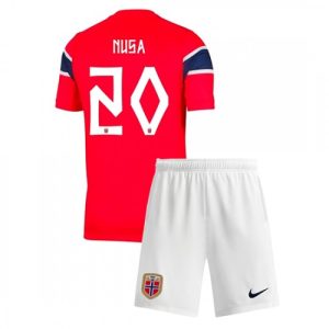 Billige Norge Hjemmedrakt VM 2026 Antonio Nusa #20 rød landslaget Fotballdrakter til Barn