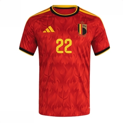 Belgia drakt VM 2026 Alexis Saelemaekers #22 Hjemmedrakt Kortermet herre rød