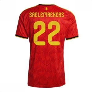 Belgia drakt VM 2026 Alexis Saelemaekers #22 Hjemmedrakt Kortermet herre rød