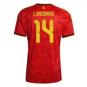 Belgia VM 2026 Dodi Lukebakio #14 Hjemmedrakt rød fotballdrakt for menn