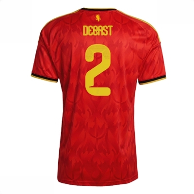 Belgia VM 2026 Zeno Debast #2 Hjemmedrakt rød drakt herre