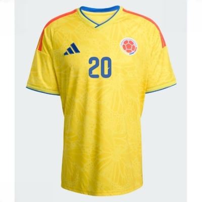 Colombia VM 2026 hjemmedrakt Juan Fernando Quintero 20 – med navn og nummer Fotballdrakt